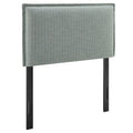 Camille Striped Linen Blend Twin Size Headboard - Spa Blue Stripe