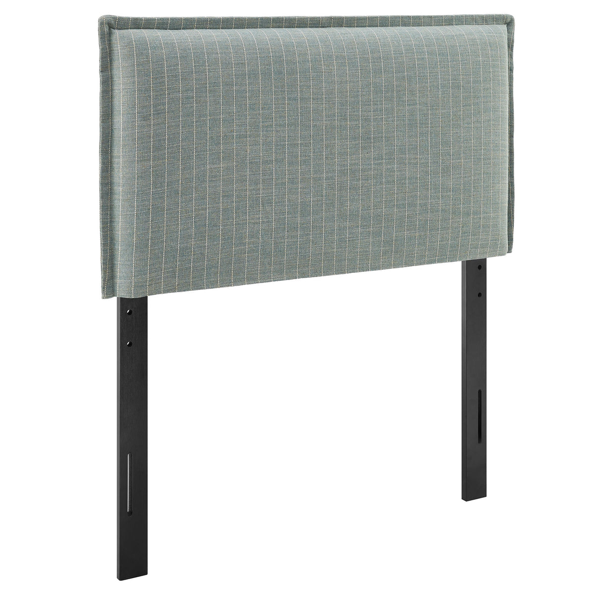 Camille Striped Linen Blend Twin Size Headboard - Spa Blue Stripe