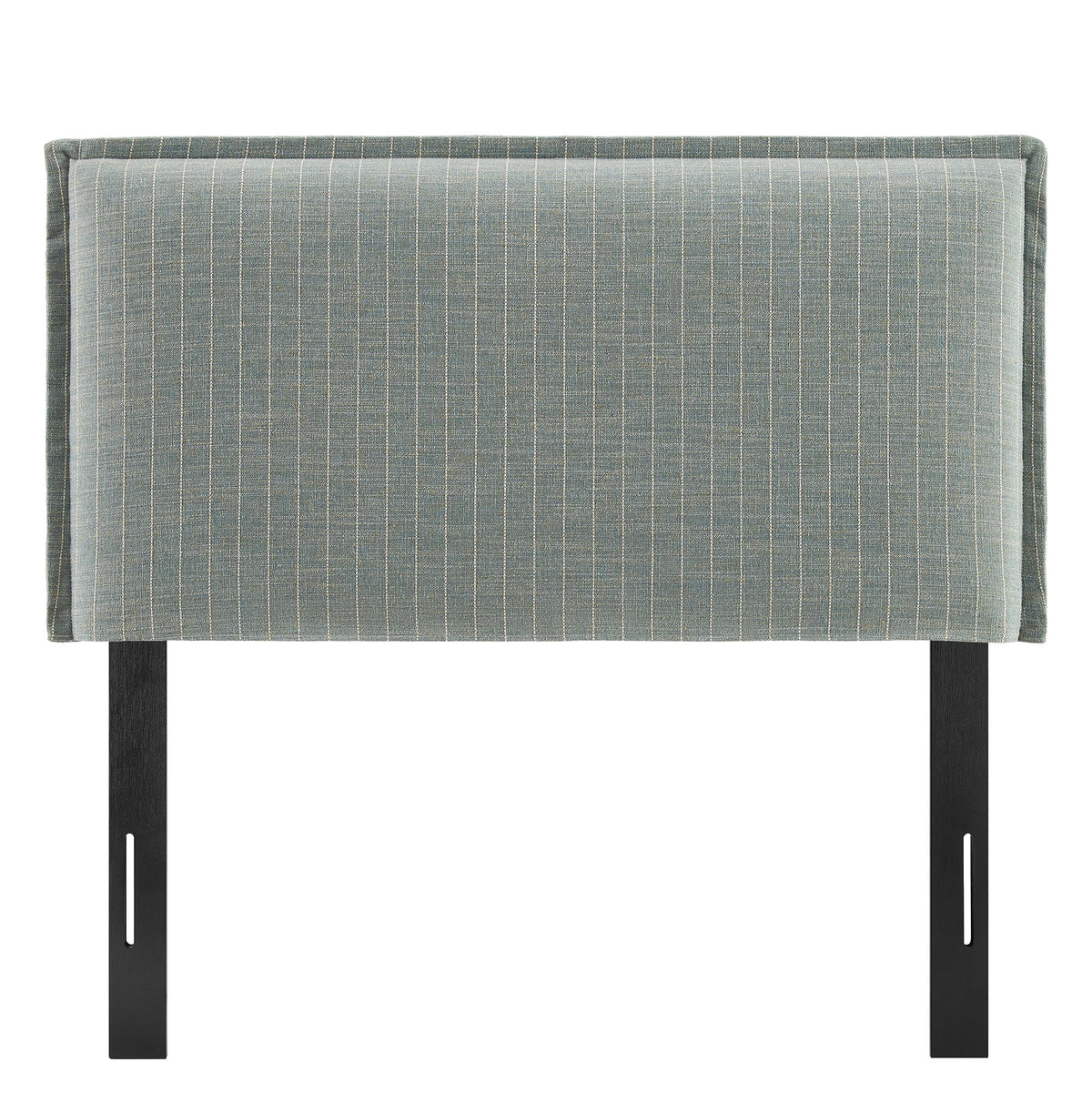Camille Striped Linen Blend Twin Size Headboard - Spa Blue Stripe