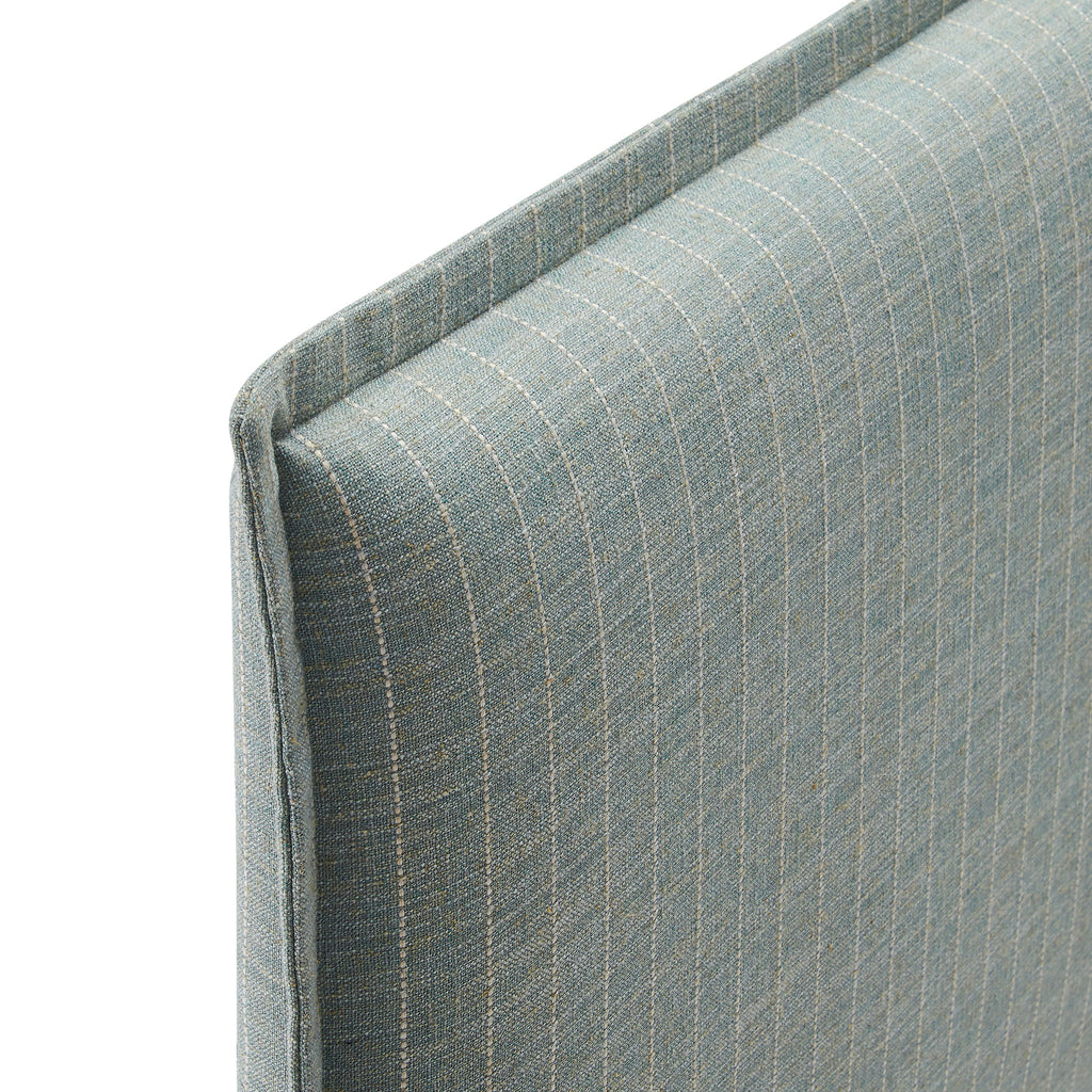 Camille Striped Linen Blend Twin Size Headboard - Spa Blue Stripe