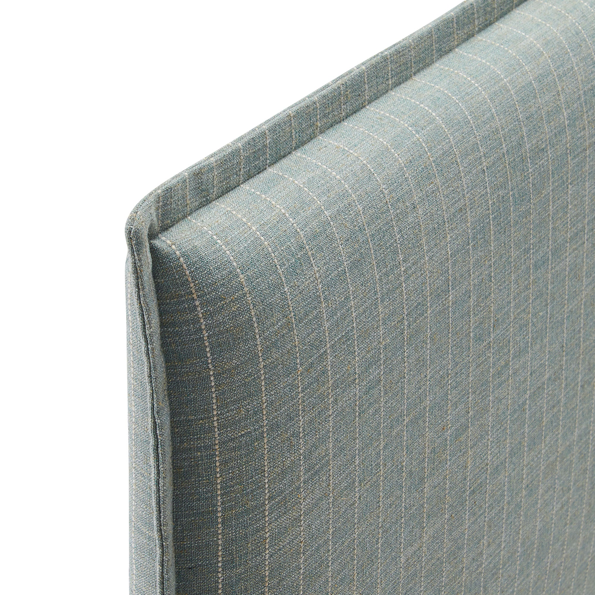 Camille Striped Linen Blend Twin Size Headboard - Spa Blue Stripe