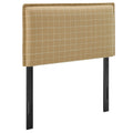 Camille Checkered Linen Blend Twin Size Headboard - Hemp Windowpane Check