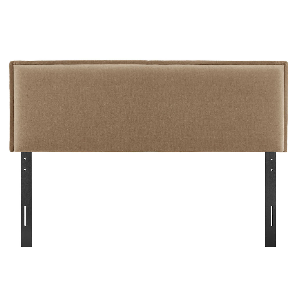 Camille Upholstered Linen Blend Full Size Headboard - Almond