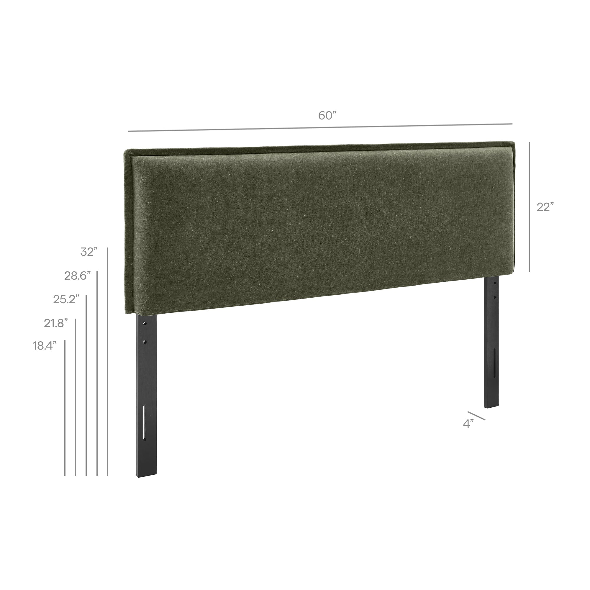 Camille Upholstered Linen Blend Full Size Headboard - Sage