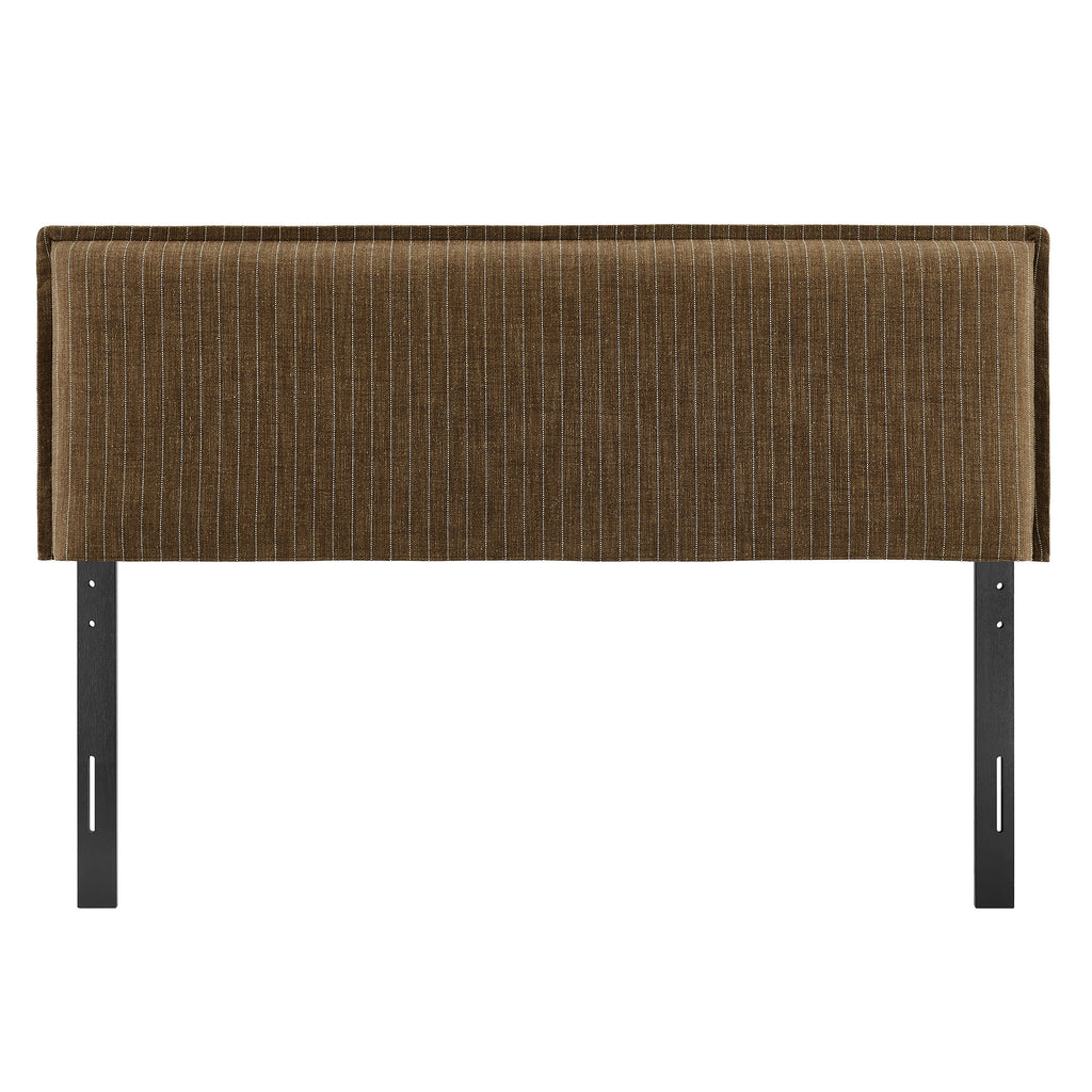 Camille Striped Linen Blend Full Size Headboard - Earth Stripe