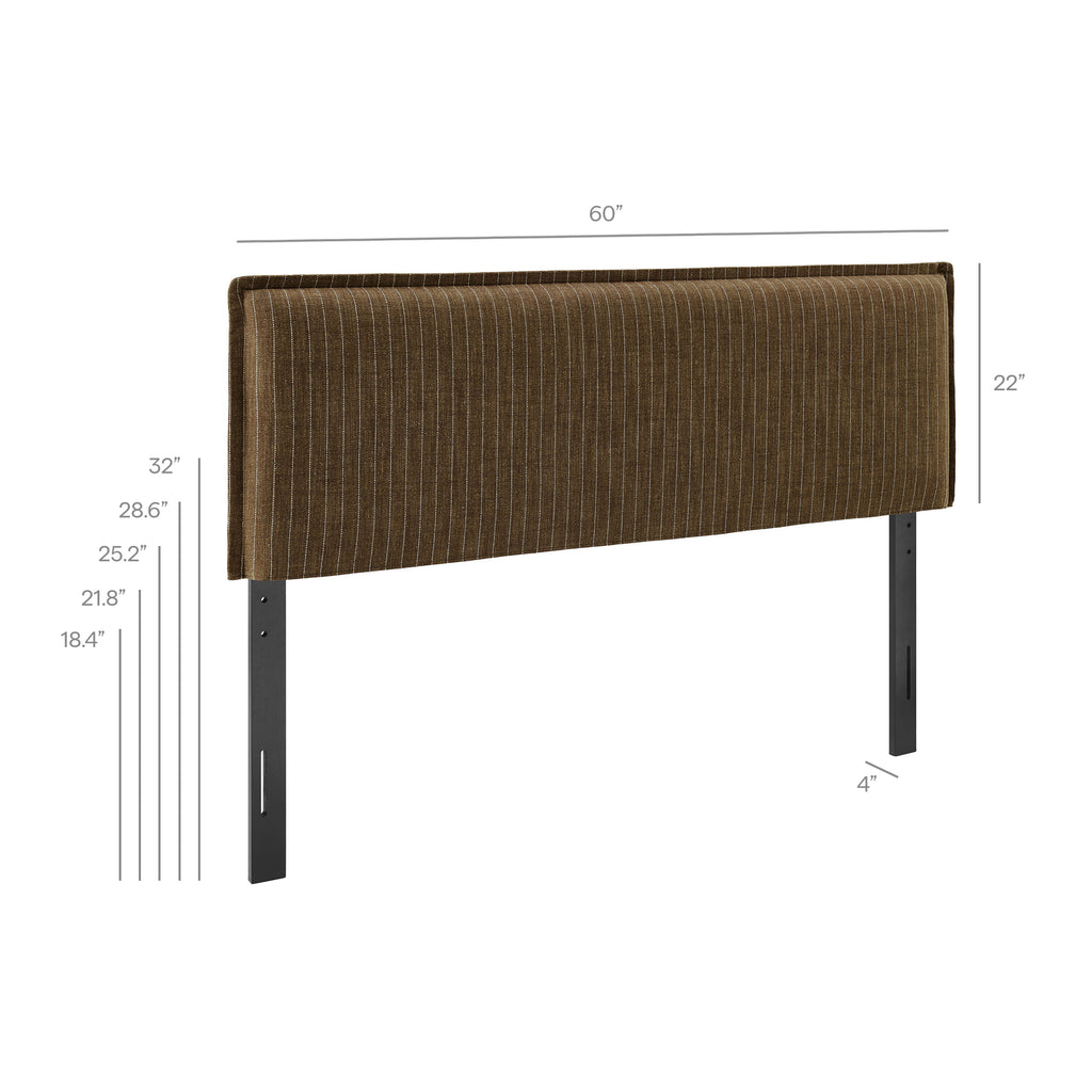 Camille Striped Linen Blend Full Size Headboard - Earth Stripe