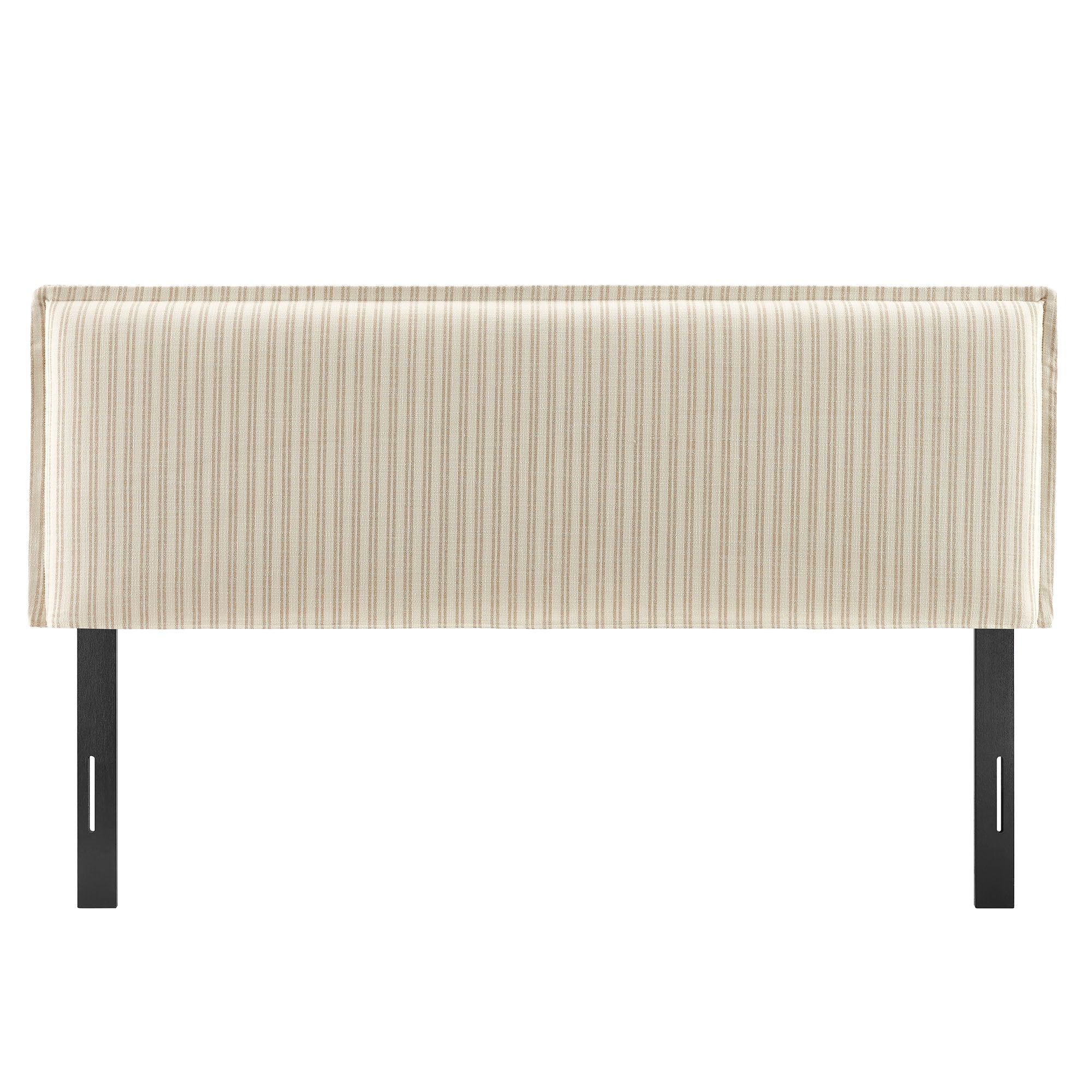 Camille Striped Linen Blend Full Size Headboard - Oatmeal Stripe