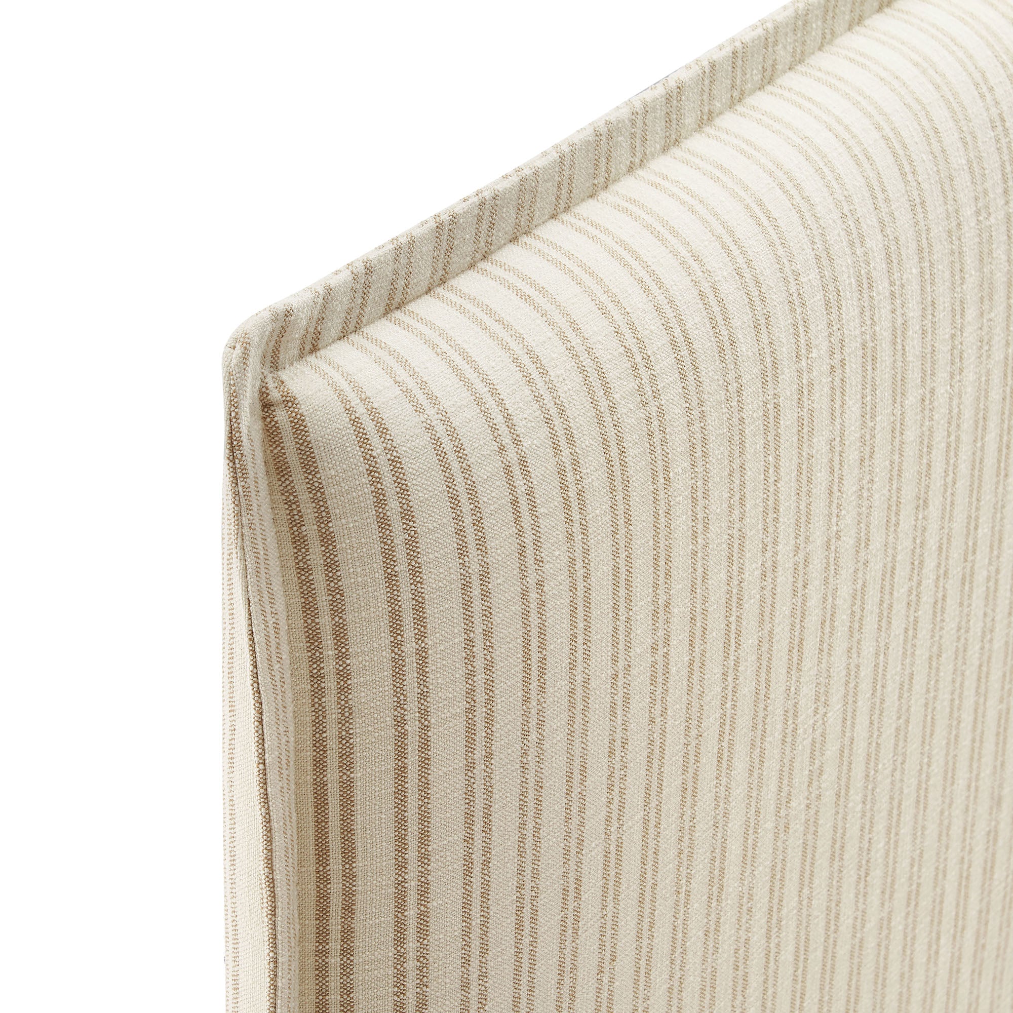 Camille Striped Linen Blend Full Size Headboard - Oatmeal Stripe
