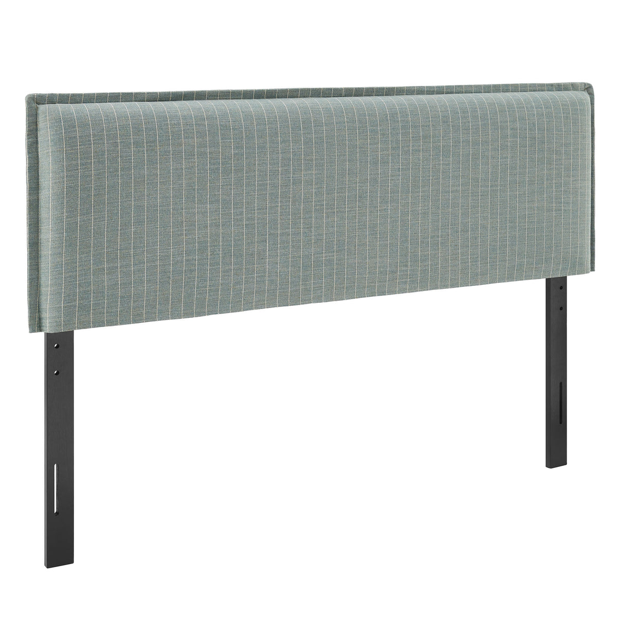 Camille Striped Linen Blend Full Size Headboard - Spa Blue Stripe