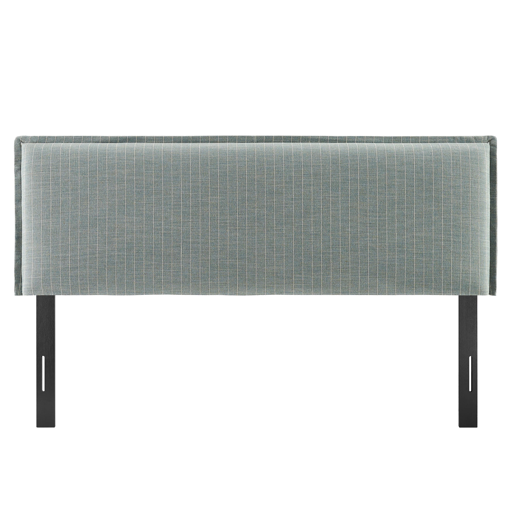 Camille Striped Linen Blend Full Size Headboard - Spa Blue Stripe