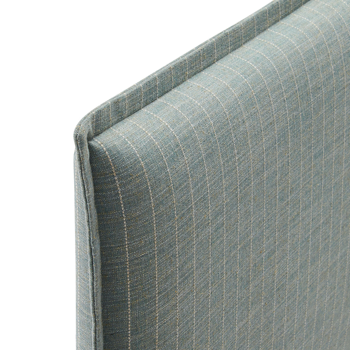 Camille Striped Linen Blend Full Size Headboard - Spa Blue Stripe