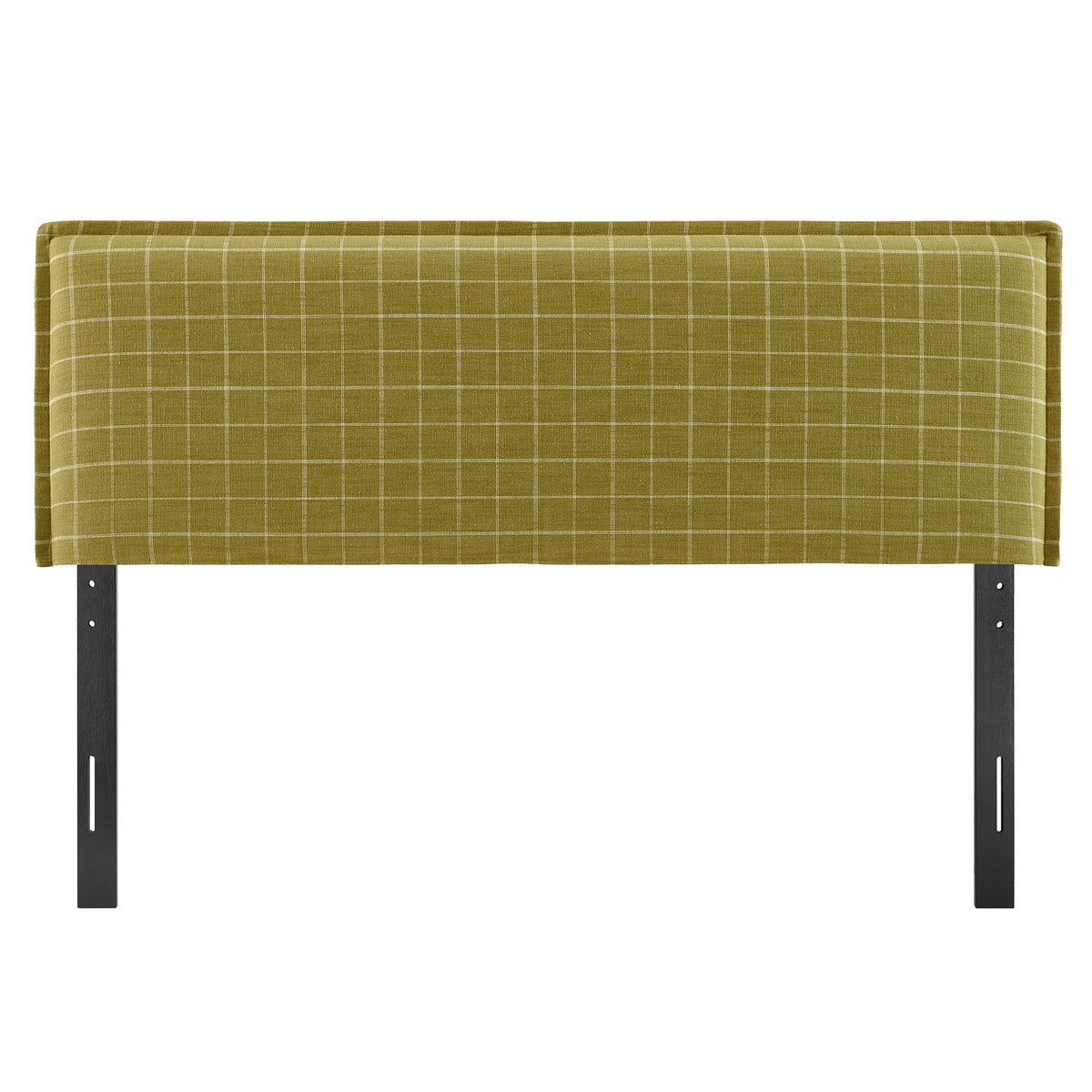 Camille Checkered Linen Blend Full Size Headboard - Artichoke Windowpane Check