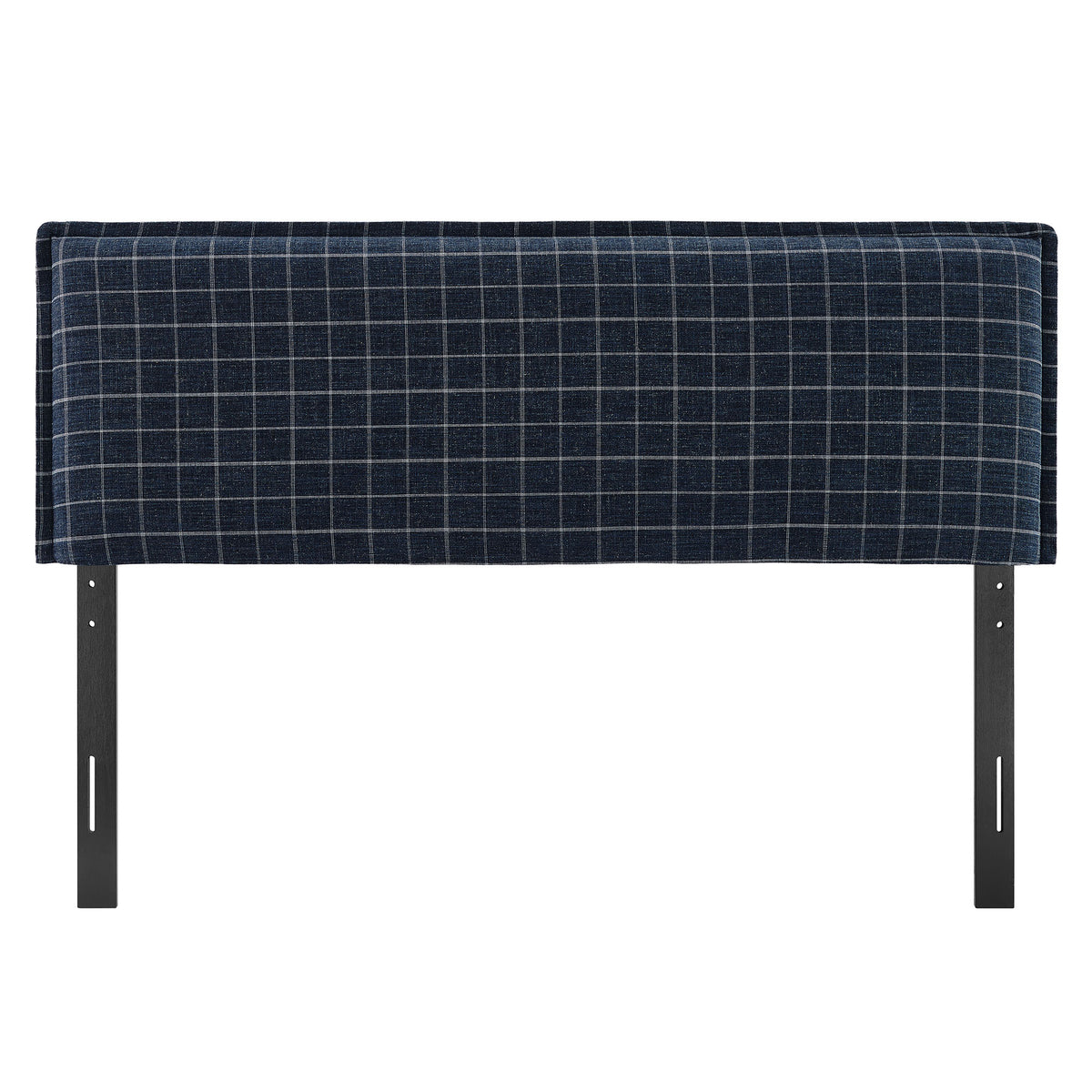 Camille Checkered Linen Blend Full Size Headboard - Denim Windowpane Check
