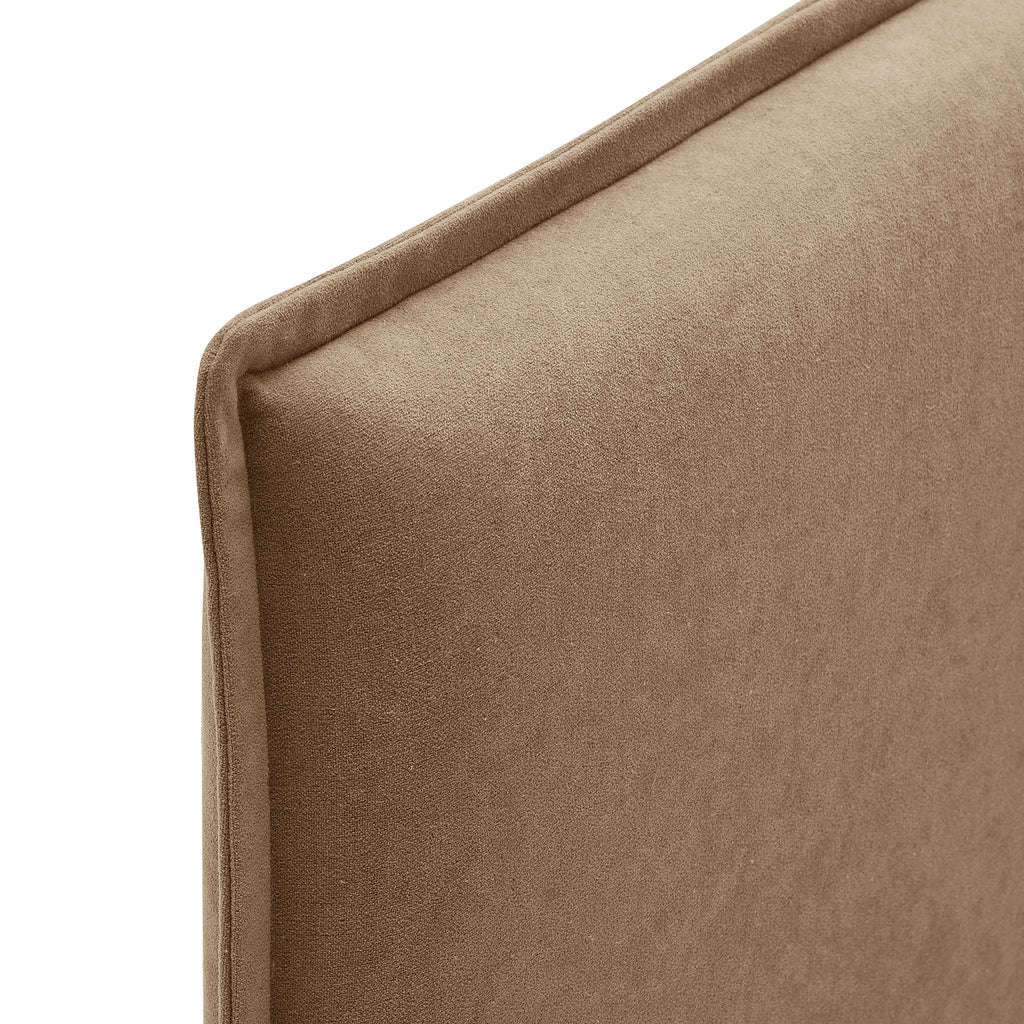Camille Upholstered Linen Blend Queen Size Headboard - Almond