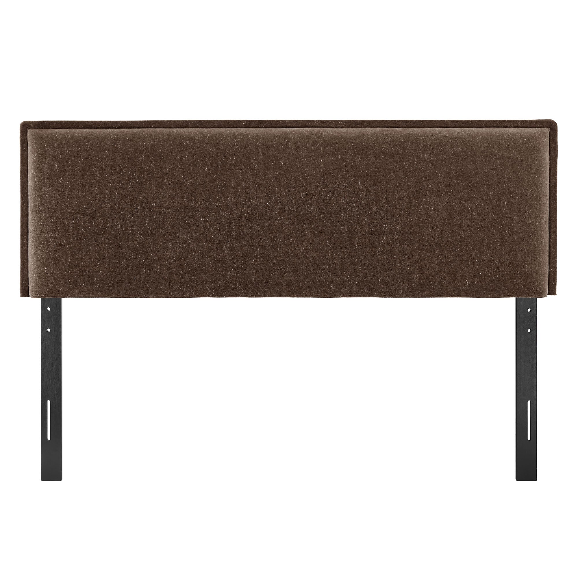 Camille Upholstered Linen Blend Queen Size Headboard - Cocoa