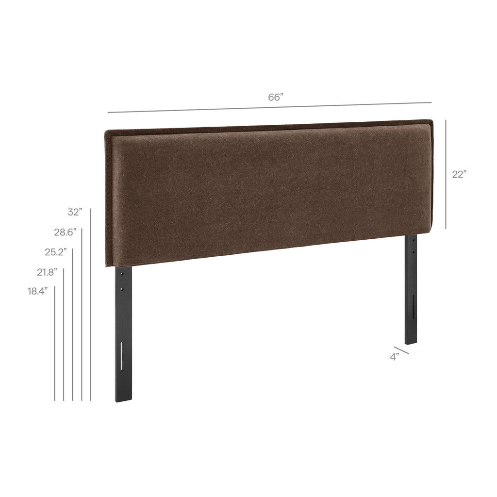 Camille Upholstered Linen Blend Queen Size Headboard - Cocoa