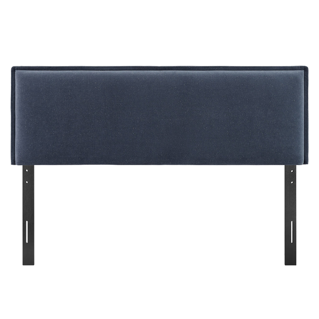 Camille Upholstered Linen Blend Queen Size Headboard - Denim