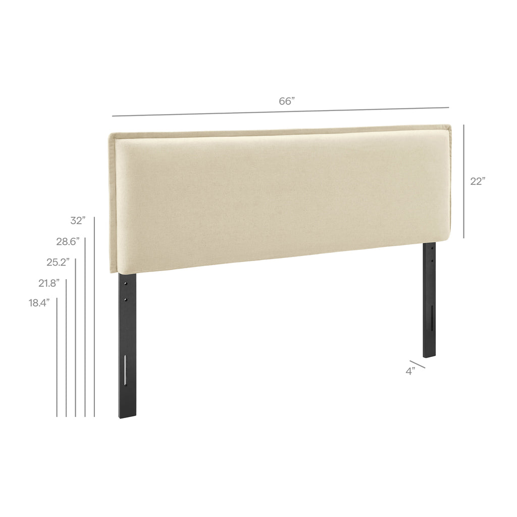 Camille Upholstered Linen Blend Queen Size Headboard