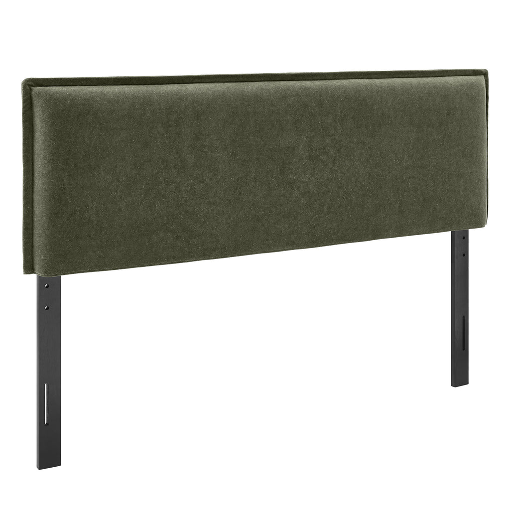 Camille Upholstered Linen Blend Queen Size Headboard - Sage