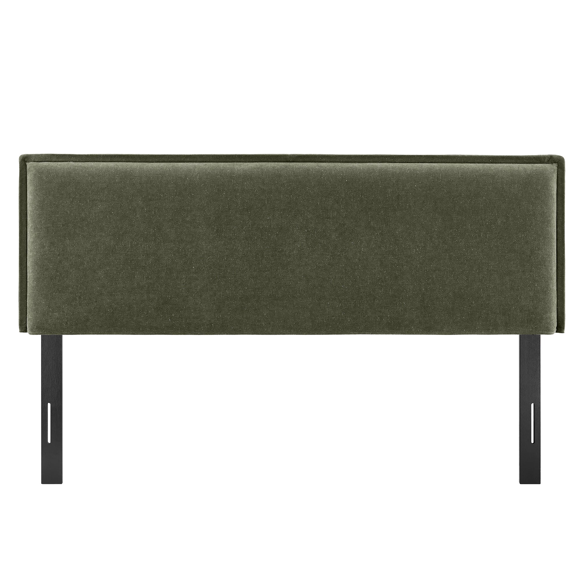 Camille Upholstered Linen Blend Queen Size Headboard - Sage