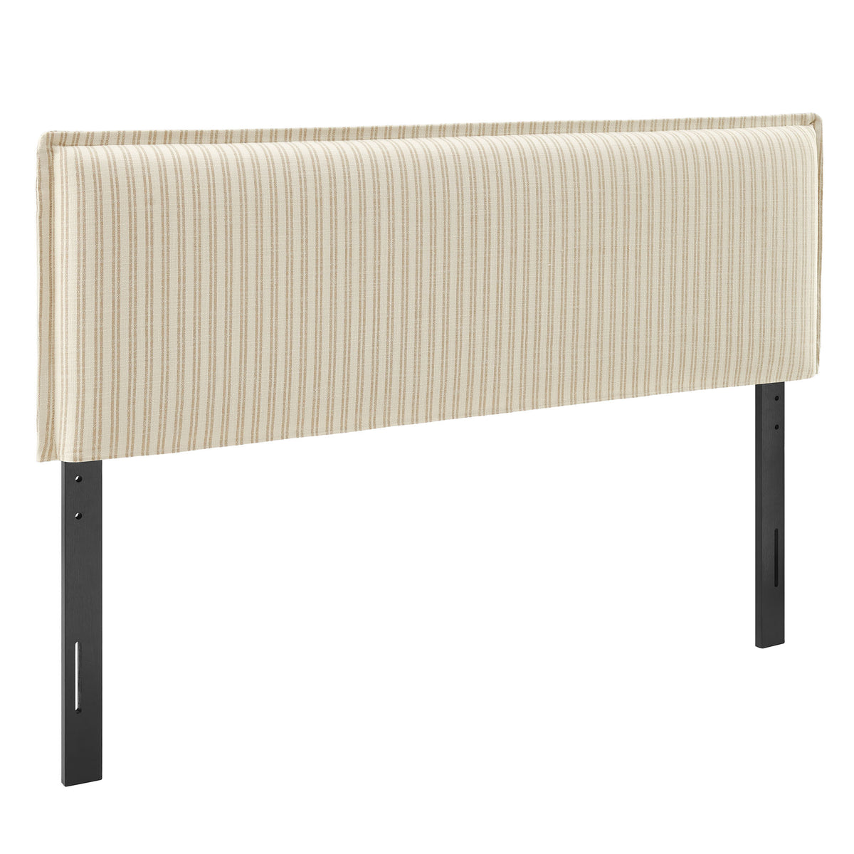 Camille Striped Linen Blend Queen Size Headboard - Oatmeal Stripe