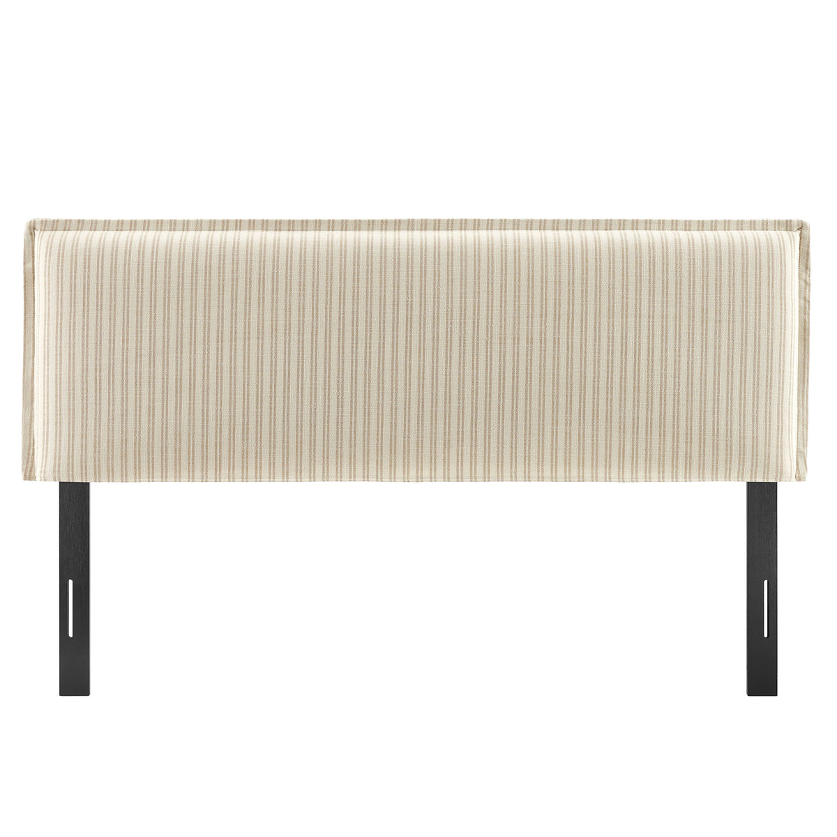 Camille Striped Linen Blend Queen Size Headboard - Oatmeal Stripe