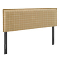 Camille Checkered Linen Blend Queen Size Headboard - Hemp Windowpane Check