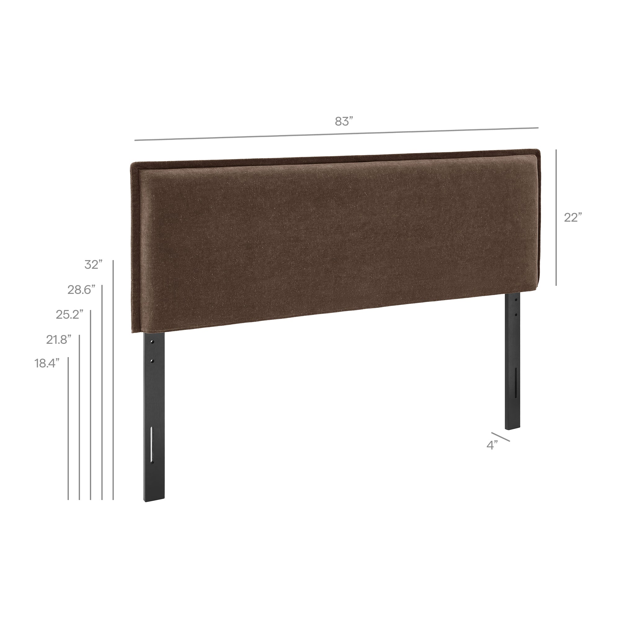 Camille Upholstered Linen Blend King Size Headboard - Cocoa