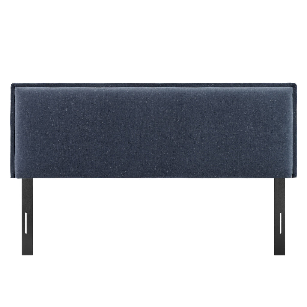 Camille Upholstered Linen Blend King Size Headboard - Denim