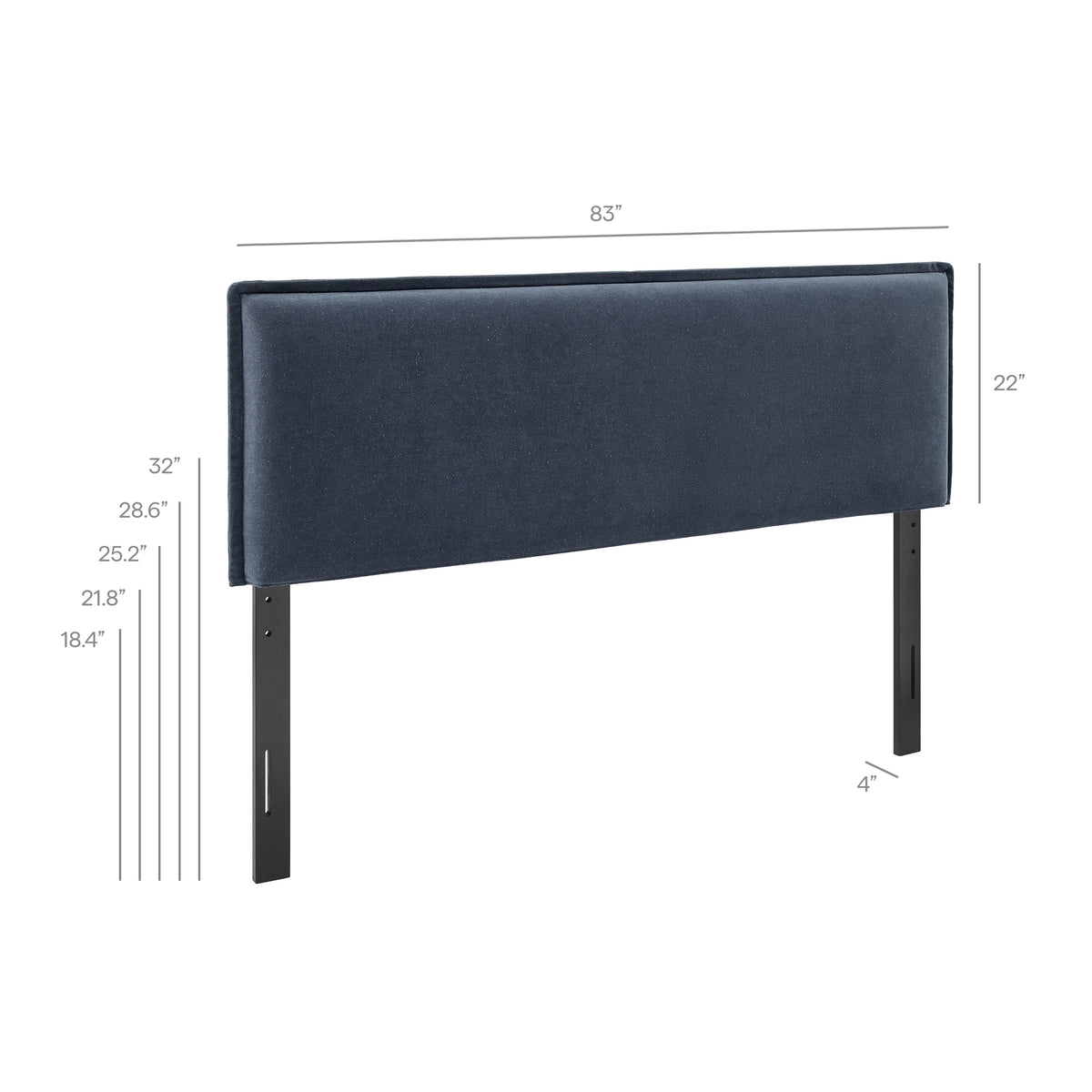 Camille Upholstered Linen Blend King Size Headboard - Denim