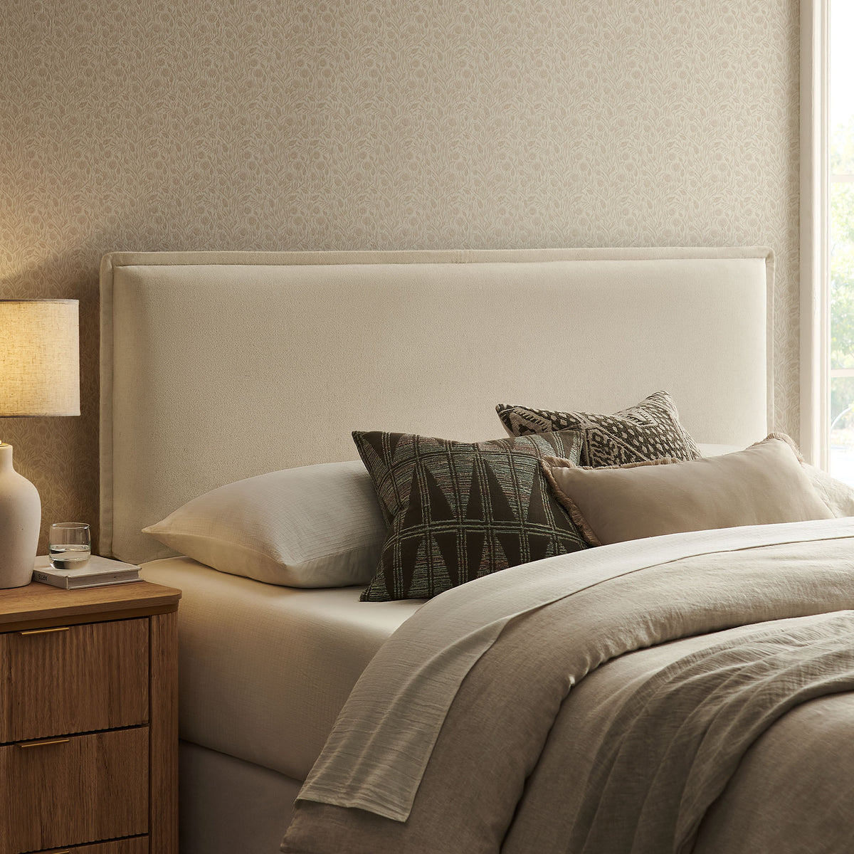 Camille Upholstered Linen Blend King Size Headboard
