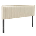 Camille Striped Linen Blend King Size Headboard - Oatmeal Stripe