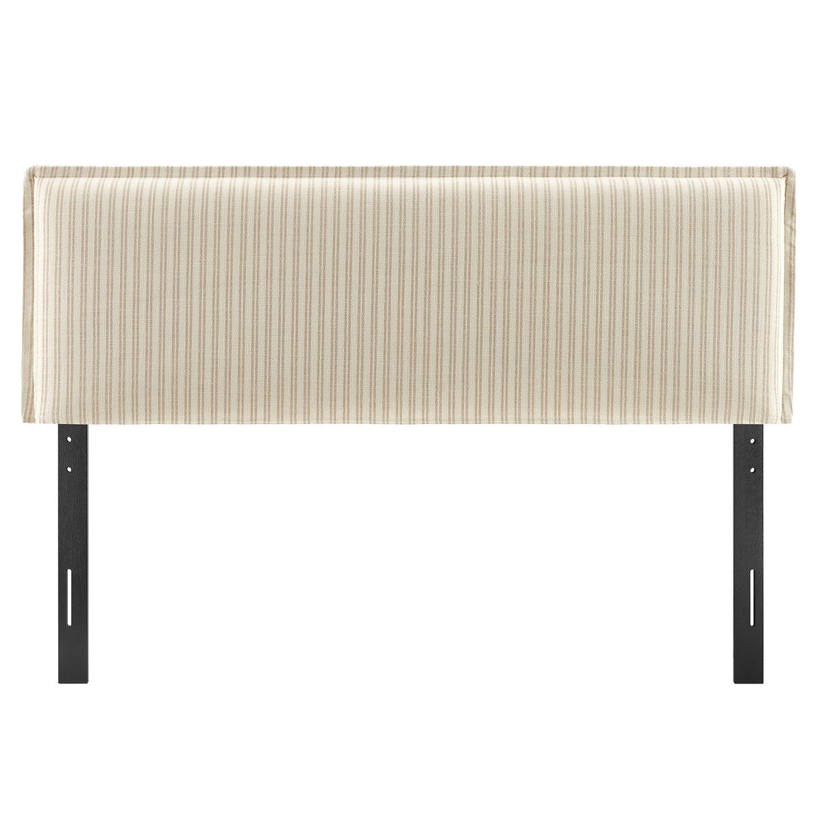 Camille Striped Linen Blend King Size Headboard - Oatmeal Stripe