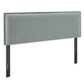 Camille Striped Linen Blend King Size Headboard - Spa Blue Stripe