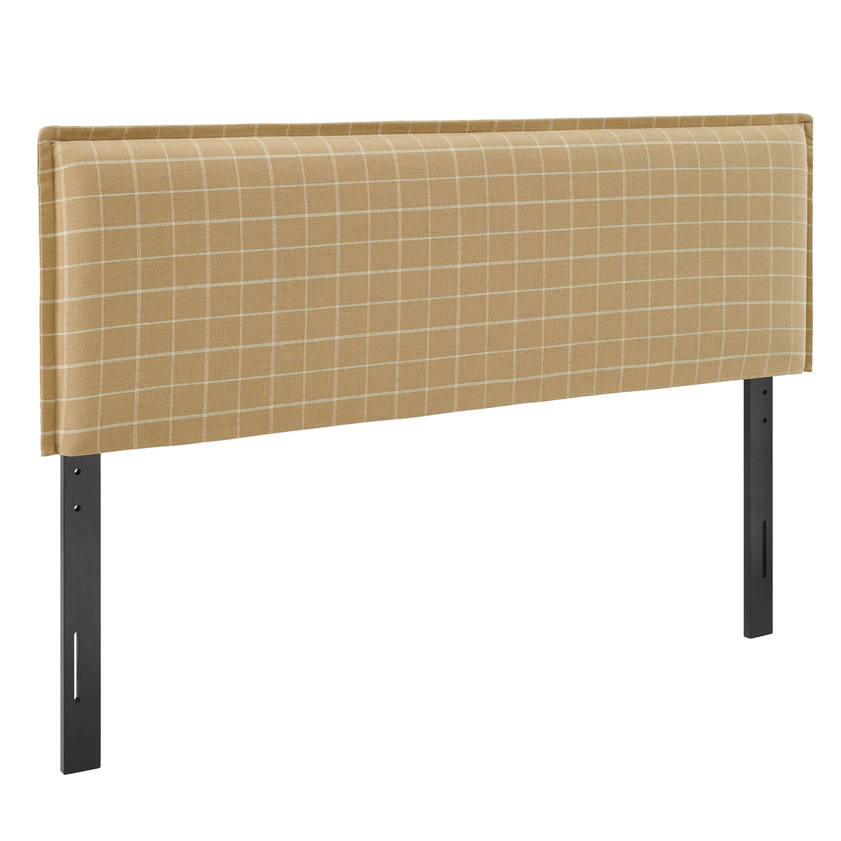 Camille Checkered Linen Blend Size Headboard - Hemp Windowpane Check — Hemp Windowpane Check King