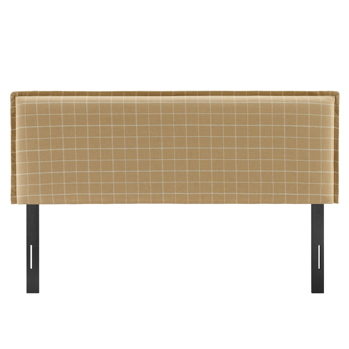 Camille Checkered Linen Blend King Size Headboard - Hemp Windowpane Check