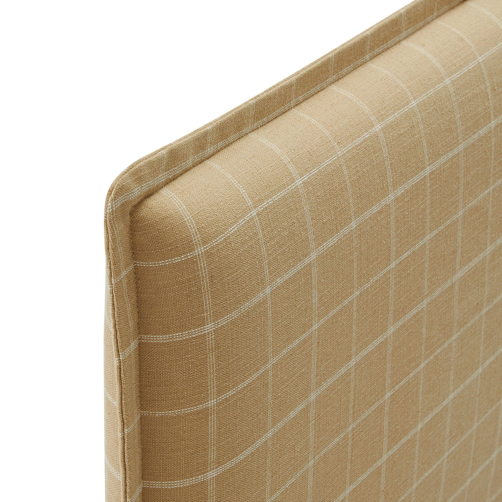 Camille Checkered Linen Blend King Size Headboard - Hemp Windowpane Check