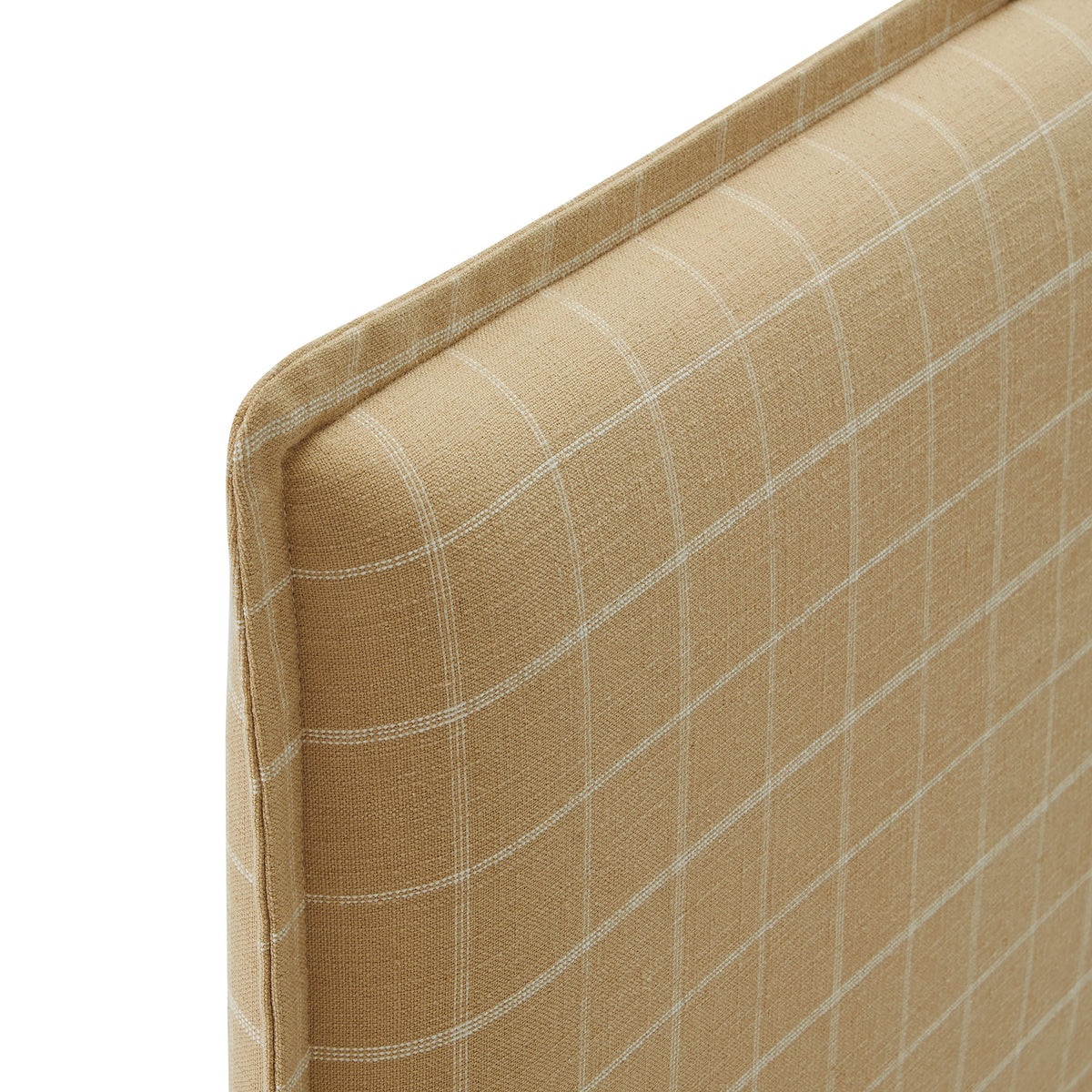 Camille Checkered Linen Blend King Size Headboard - Hemp Windowpane Check