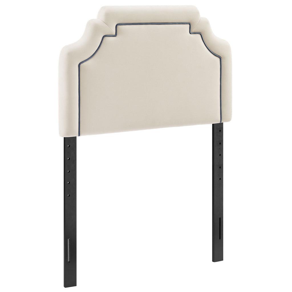 Magnolia Stain-Resistant Performance Velvet Twin Size Headboard - Alabaster Cadet Blue