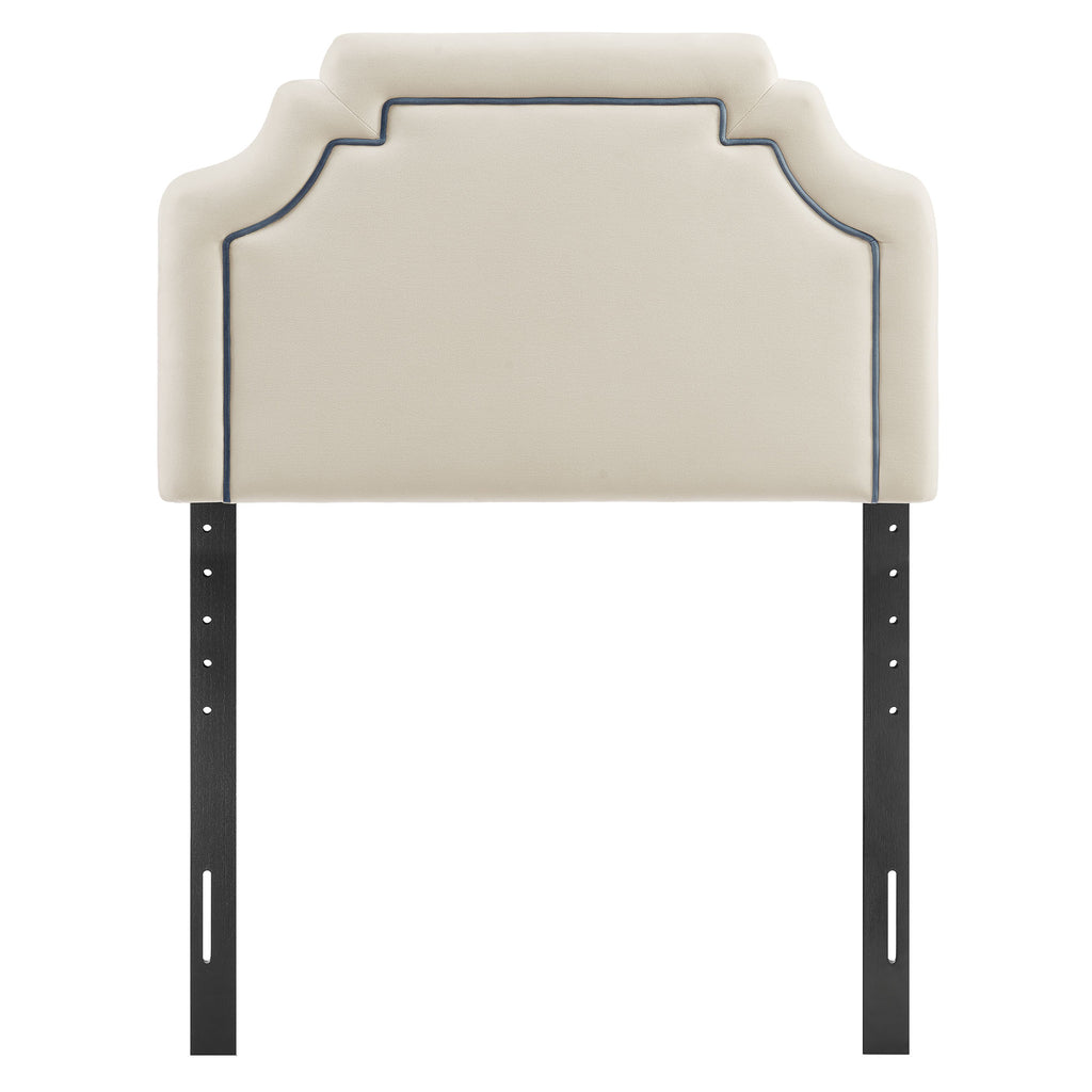 Magnolia Stain-Resistant Performance Velvet Twin Size Headboard - Alabaster Cadet Blue