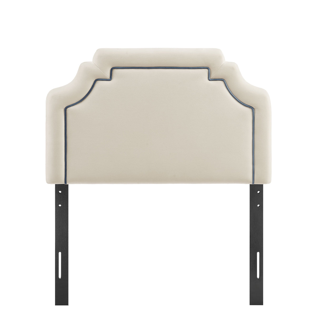 Magnolia Stain-Resistant Performance Velvet Twin Size Headboard - Alabaster Cadet Blue
