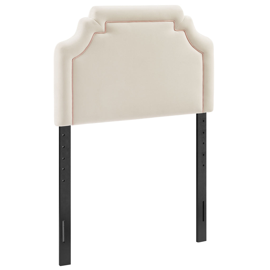 Magnolia Stain-Resistant Performance Velvet Twin Size Headboard - Alabaster Pink