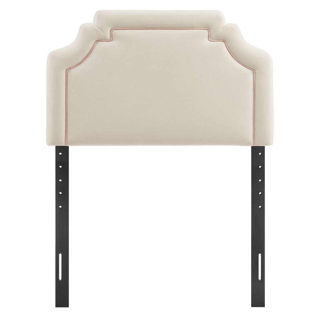 Magnolia Stain-Resistant Performance Velvet Twin Size Headboard - Alabaster Pink