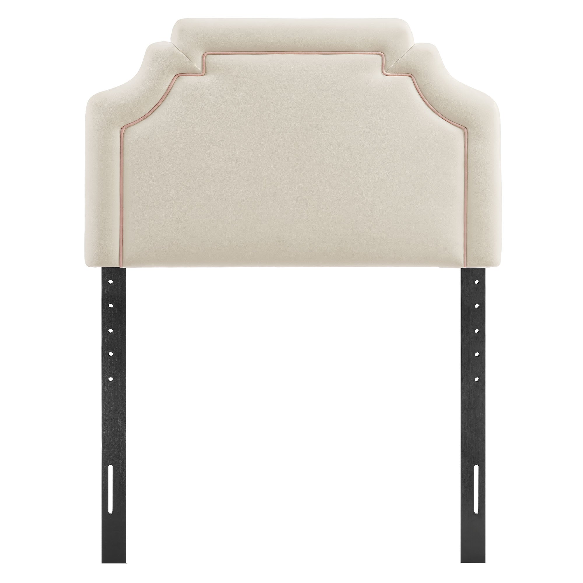 Magnolia Stain-Resistant Performance Velvet Twin Size Headboard - Alabaster Pink