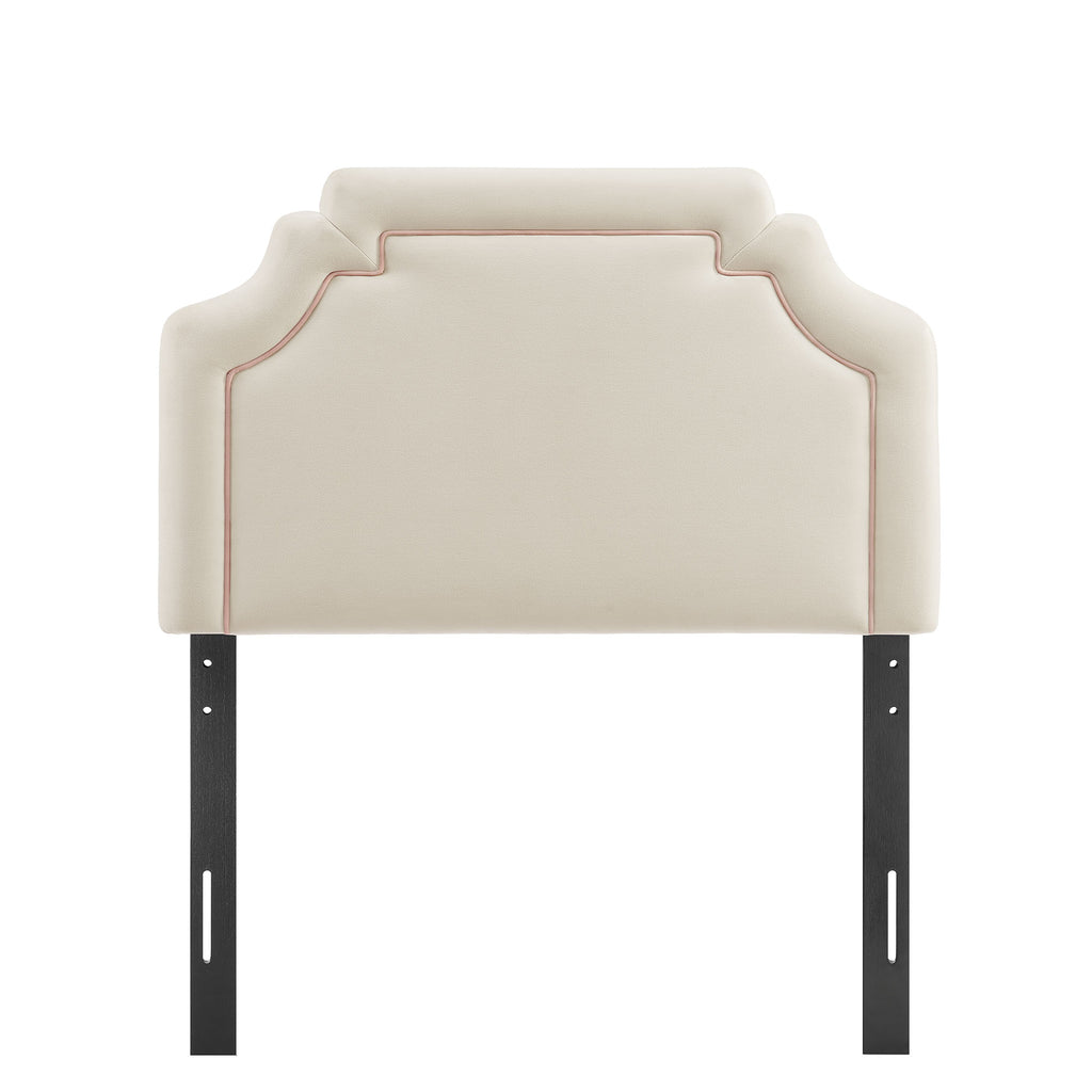 Magnolia Stain-Resistant Performance Velvet Twin Size Headboard - Alabaster Pink