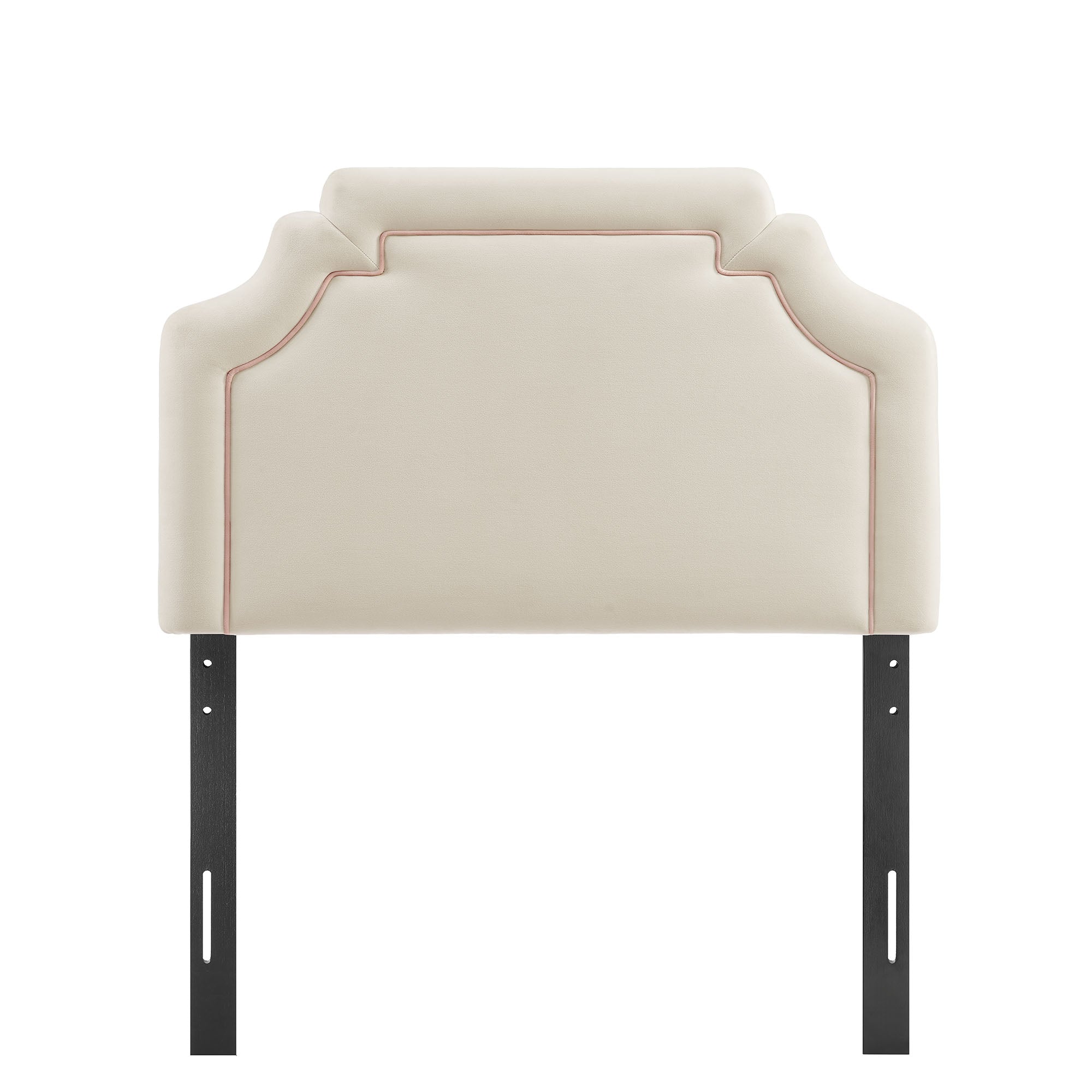 Magnolia Stain-Resistant Performance Velvet Twin Size Headboard - Alabaster Pink