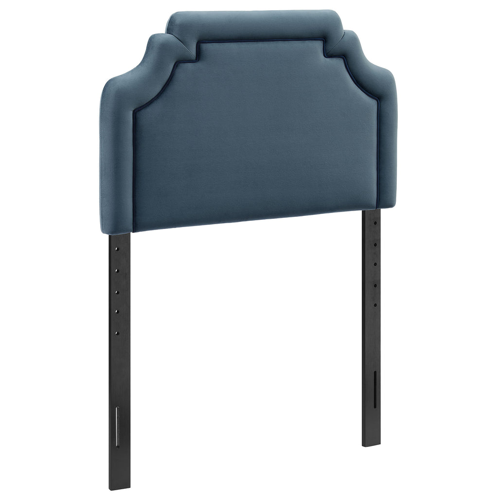 Magnolia Stain-Resistant Performance Velvet Twin Size Headboard - Cadet Blue Midnight