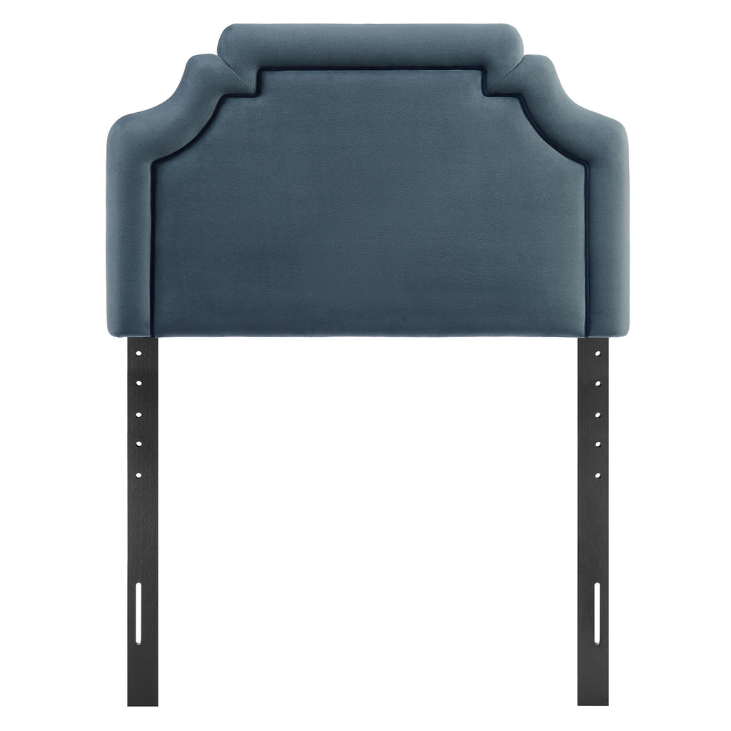 Magnolia Stain-Resistant Performance Velvet Twin Size Headboard - Cadet Blue Midnight