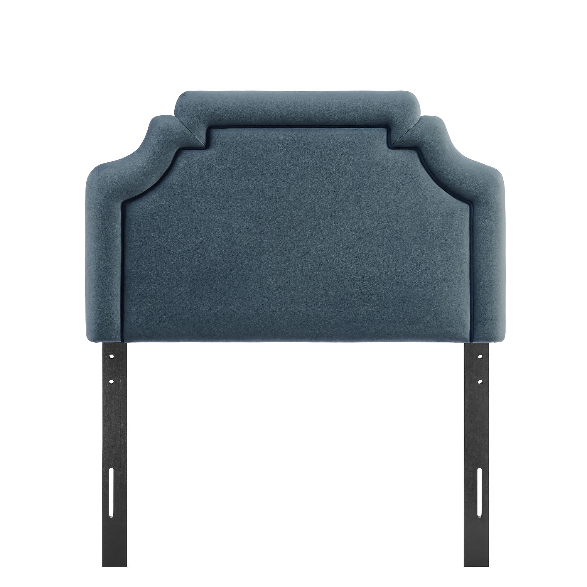 Magnolia Stain-Resistant Performance Velvet Twin Size Headboard - Cadet Blue Midnight