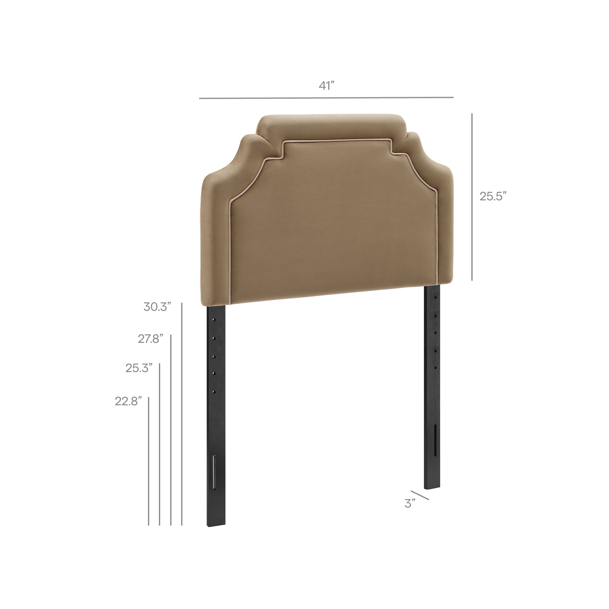 Magnolia Stain-Resistant Performance Velvet Twin Size Headboard - Taupe Almond
